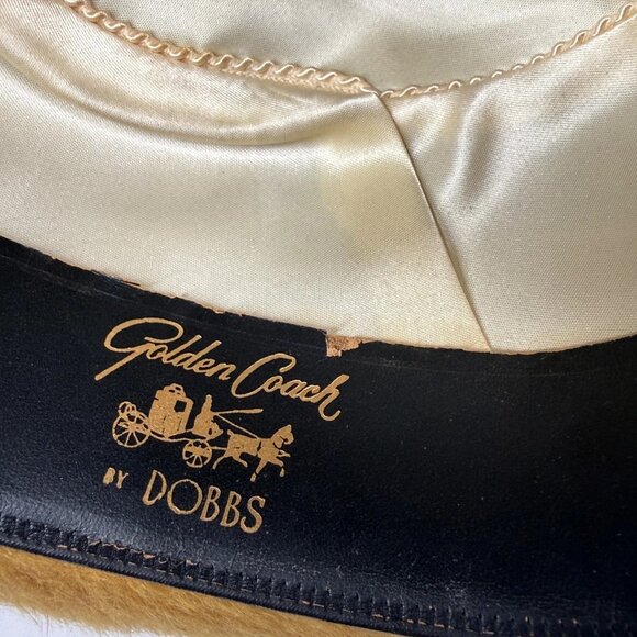 Vintage Golden Coach by Dobbs Fur Felt Fedora Camel Gold Size 7 1/8 - Picture 8 of 11